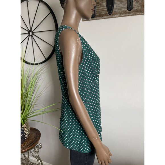 CABI Womens Green & Pink Polka Dot Sleeveless Blouse S Top - Picture 4 of 10